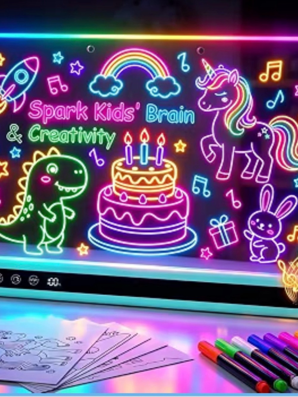 16-Inch Rechargeable LED Drawing Board
5 Music Modes, 14 Light Effects, 4 Timer